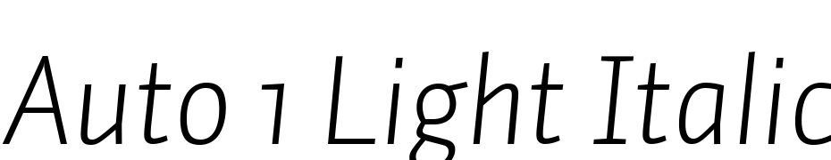 Auto 1 Light Italic Font Download Free